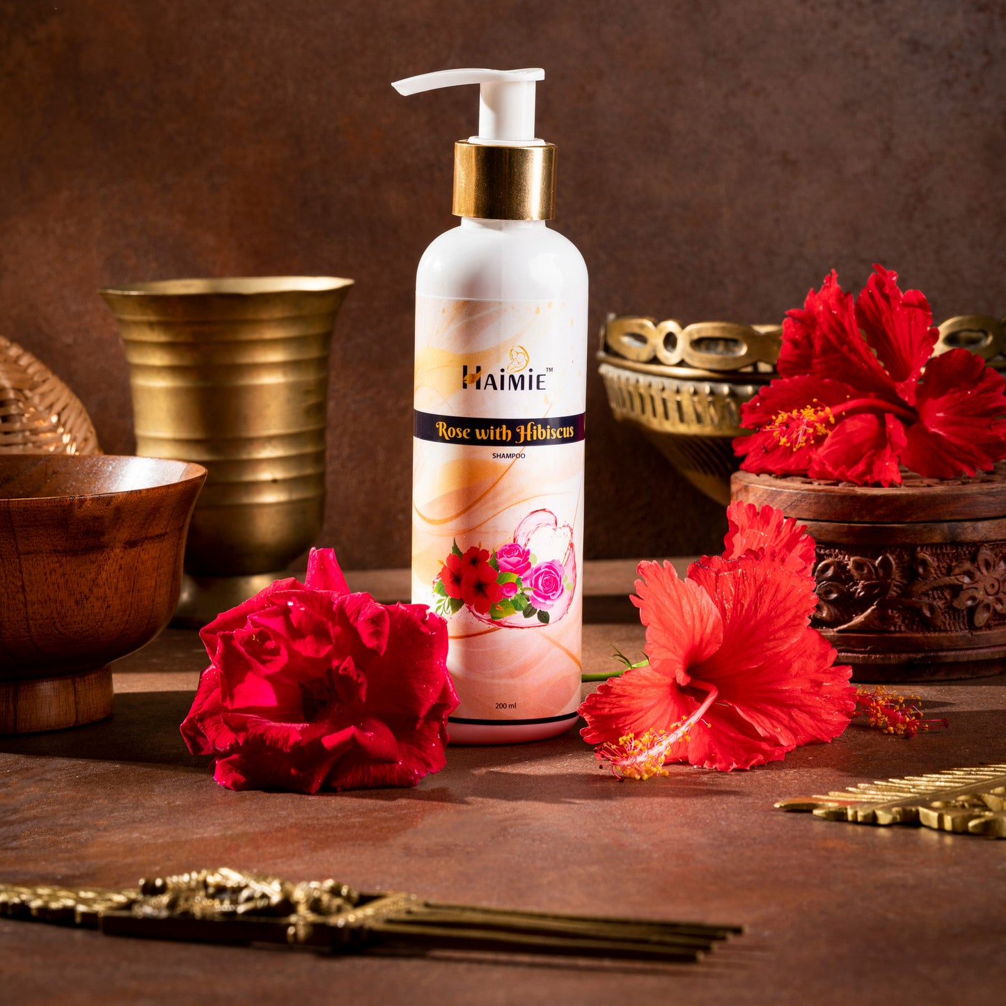 Thicker, Stronger Hair Naturally: HAIMIE Rose & Hibiscus Shampoo (200ml) - Nourish & Stimulate Growth