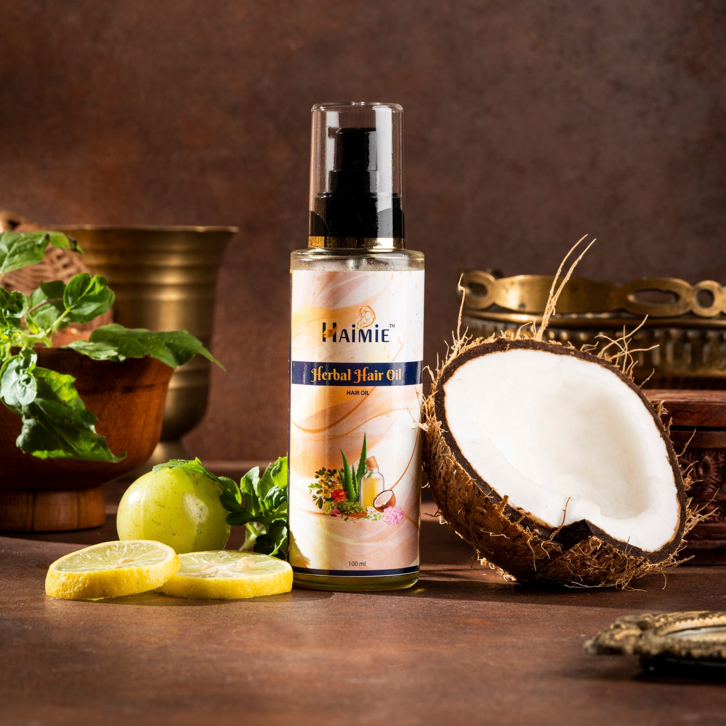 Unlock Your Hair's Shine: HAIMIE Customized Herbal Hair Oil (100ml) - Deep Conditioning