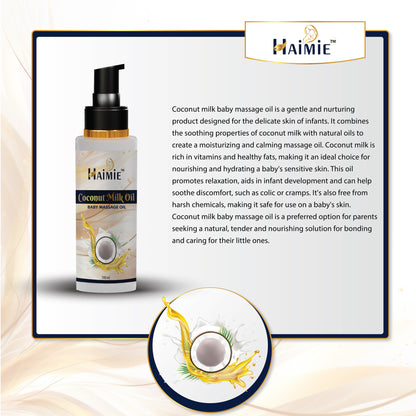 Nurture Baby's Skin Naturally: HAIMIE Coconut Milk Baby Massage Oil (100ml) - Deep Hydration