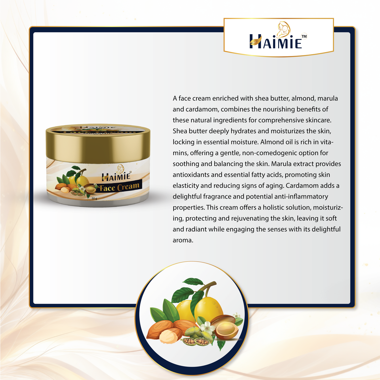 Hydrate, Nourish & Soothe Naturally: HAIMIE Face Cream (50g) - Multi-Benefit Skin Care