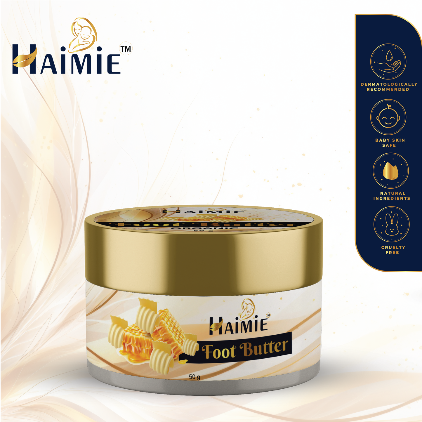 Soften Cracked Heels Fast: HAIMIE Bee Wax Foot Butter (50g) - Deep Moisture & Repair