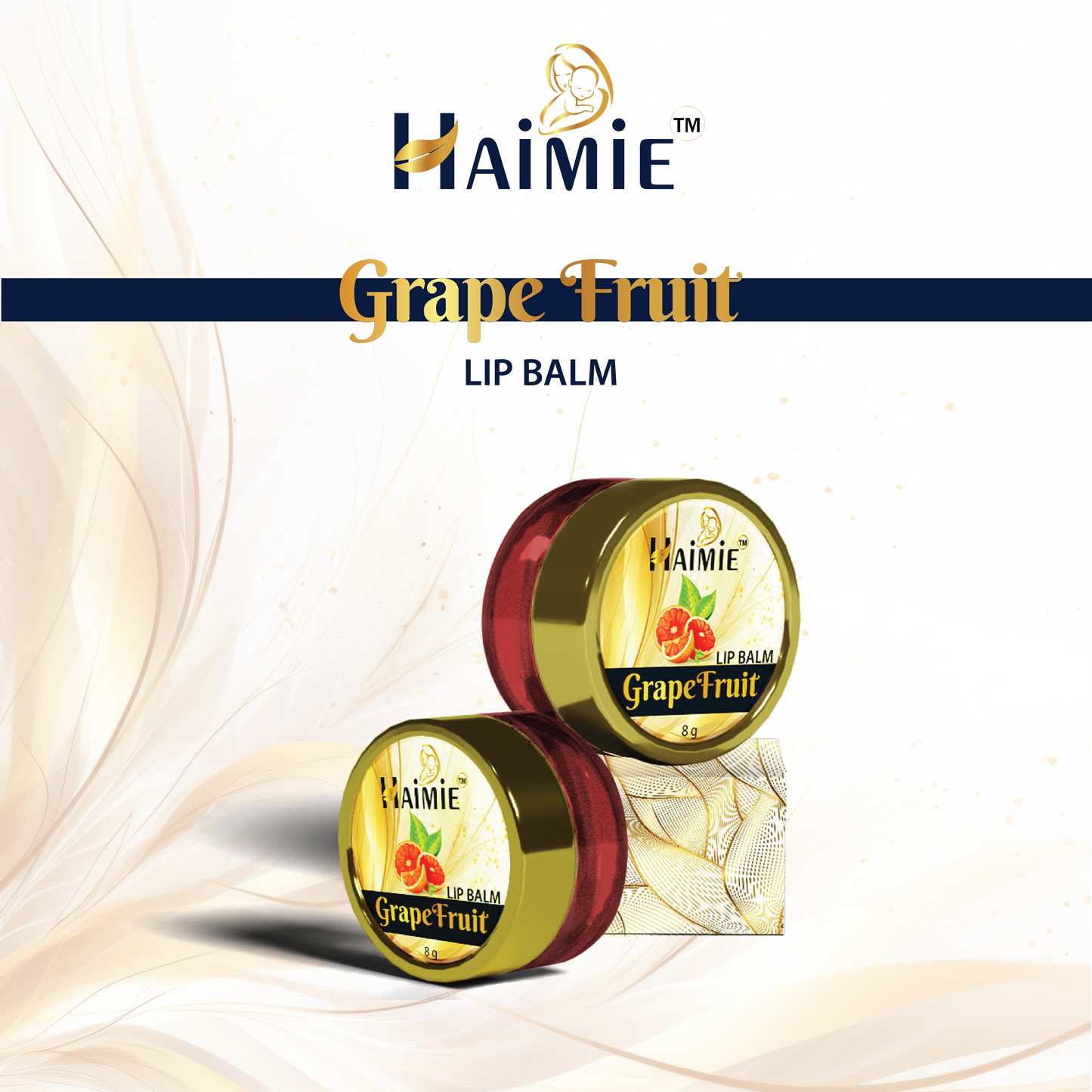 Hydrate & Refresh Lips Naturally: HAIMIE Grapefruit Lip Balm (8g) - Long-Lasting Moisture