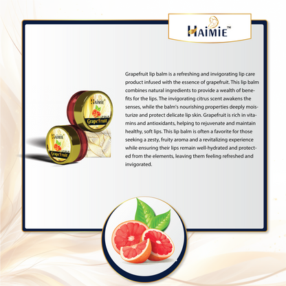 Hydrate & Refresh Lips Naturally: HAIMIE Grapefruit Lip Balm (8g) - Long-Lasting Moisture