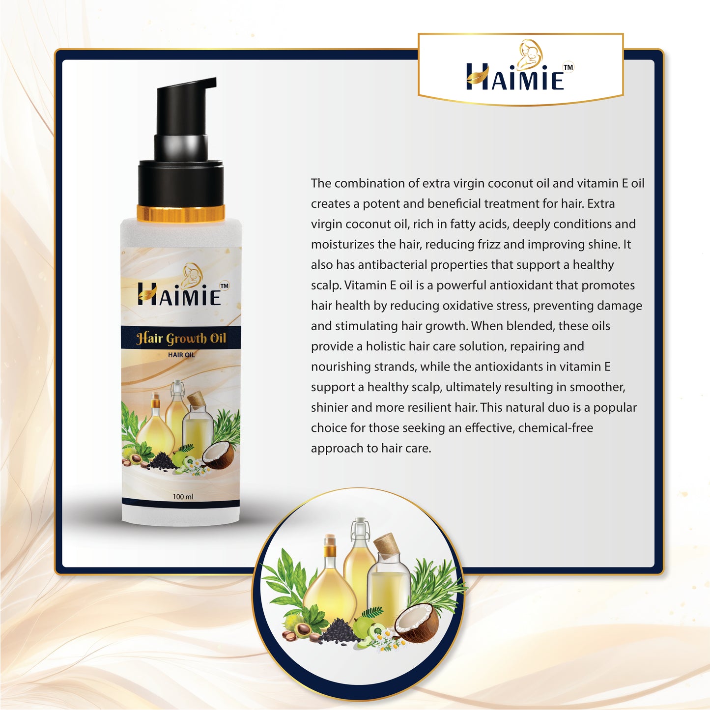 Combat Hair Loss & Split Ends: HAIMIE Customized Hair Growth Oil (100ml) - Targeted Nourishment