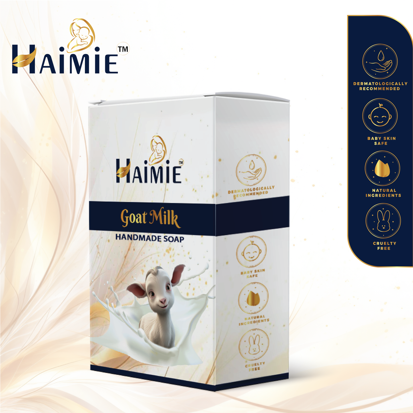 Luxurious Lather, Radiant Skin: HAIMIE Goat Milk Soap (100gm) - Natural Face & Body