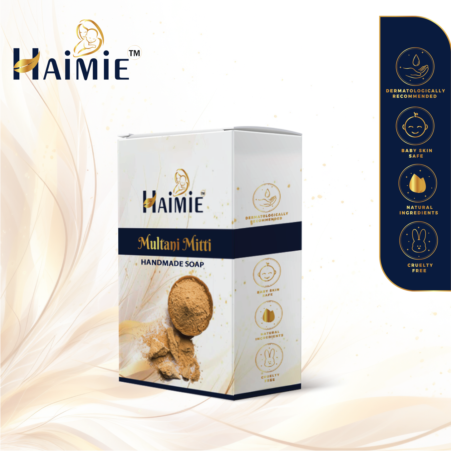 Combat Tanning & Impurities: HAIMIE Multani Mitti Soap (100gm) - Natural Deep Cleansing