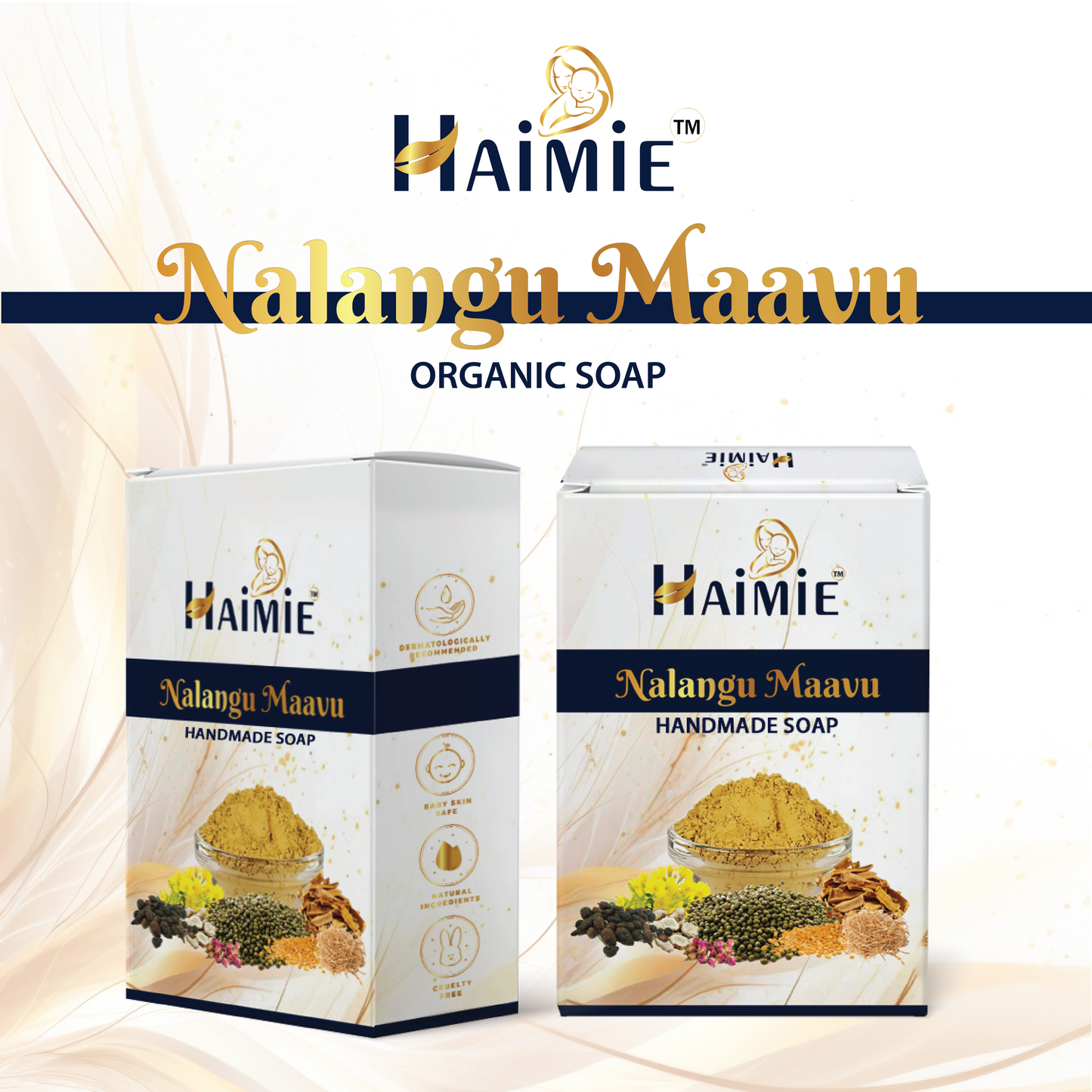 Combat Acne & Brighten Skin Naturally: HAIMIE Nalungu Mavu Soap (100gm) - Ayurvedic Power