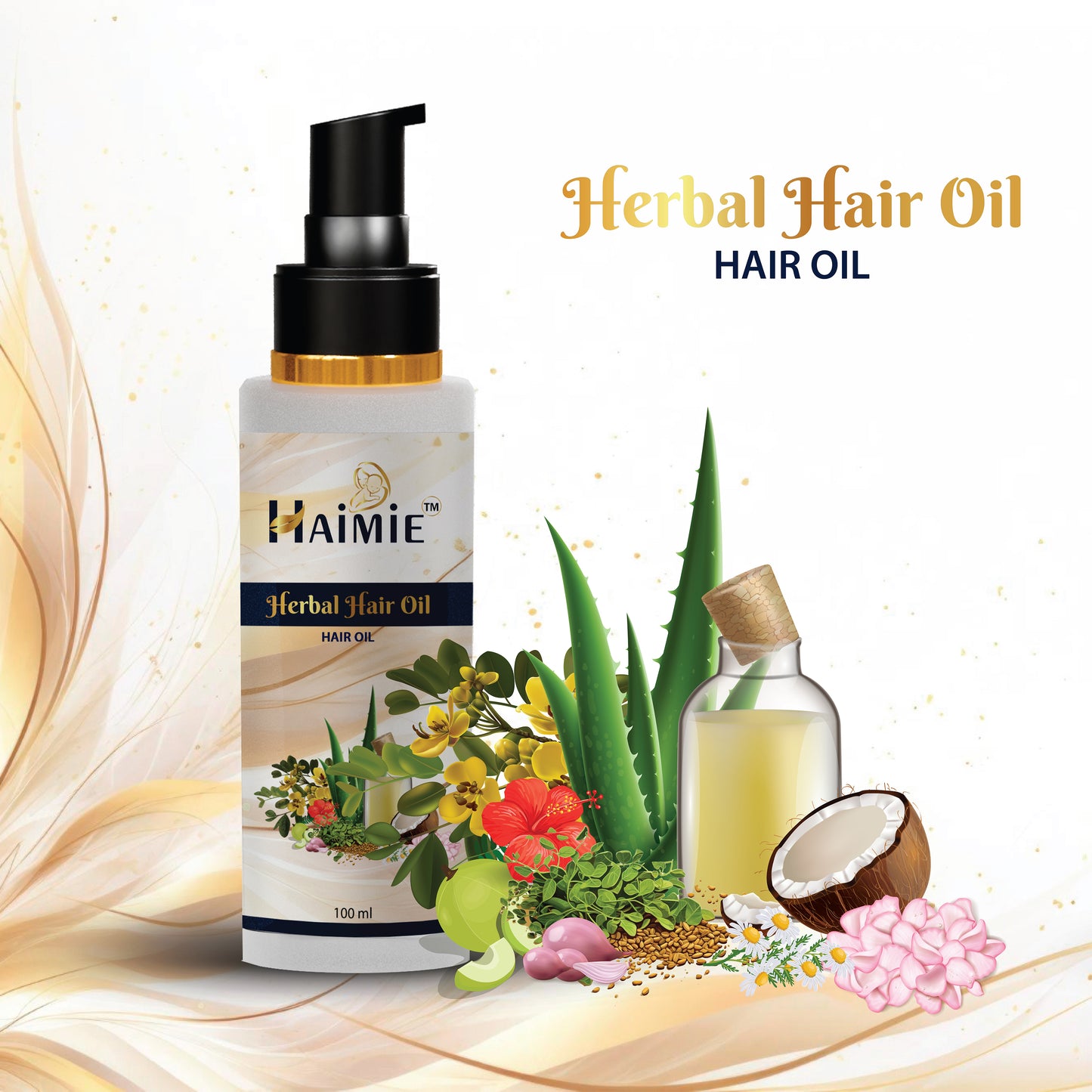 Unlock Your Hair's Shine: HAIMIE Customized Herbal Hair Oil (100ml) - Deep Conditioning