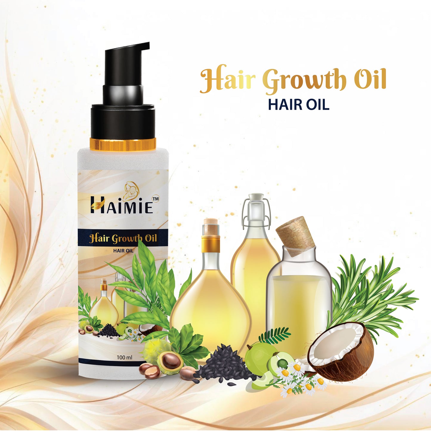 Combat Hair Loss & Split Ends: HAIMIE Customized Hair Growth Oil (100ml) - Targeted Nourishment