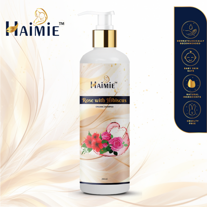 Thicker, Stronger Hair Naturally: HAIMIE Rose & Hibiscus Shampoo (200ml) - Nourish & Stimulate Growth