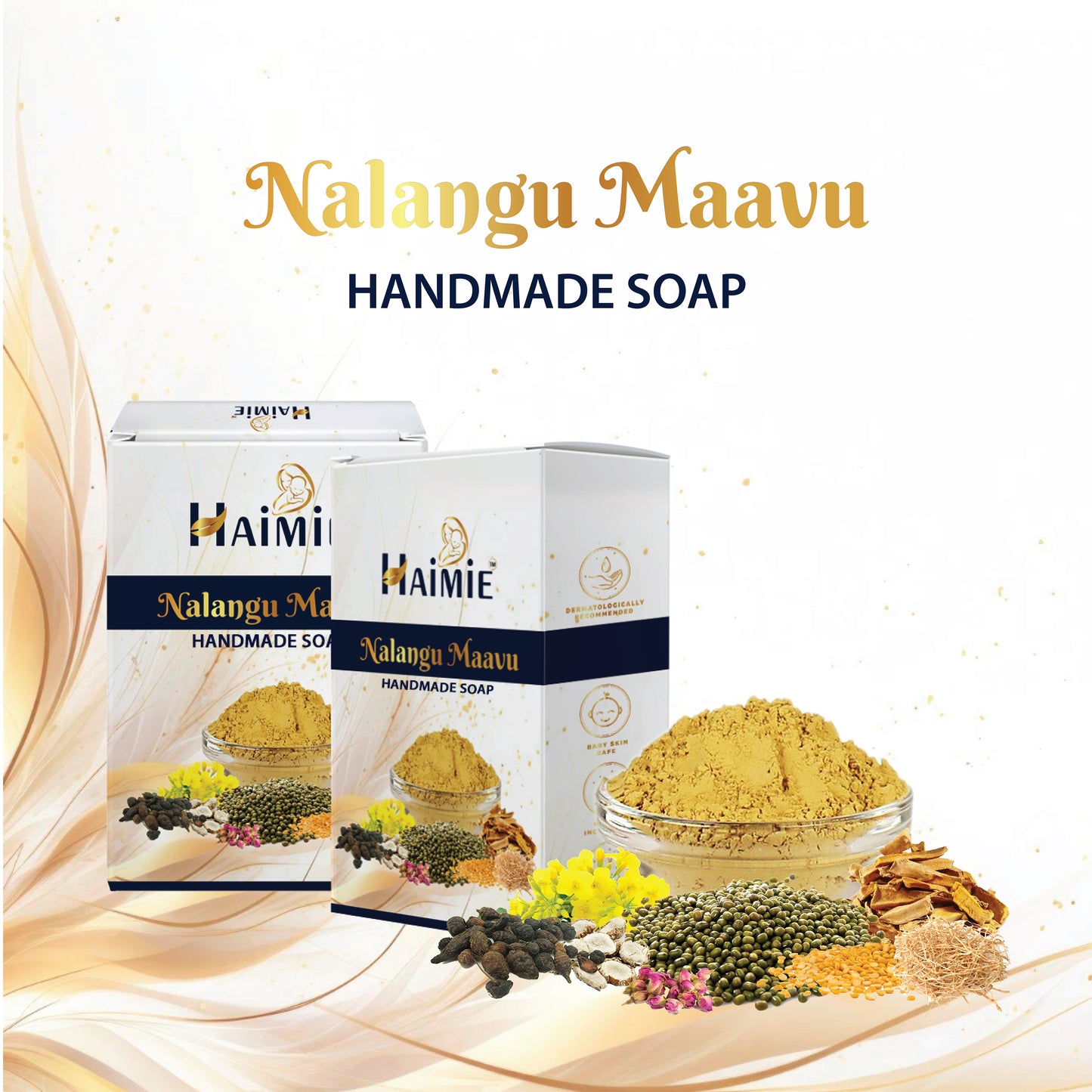 Combat Acne & Brighten Skin Naturally: HAIMIE Nalungu Mavu Soap (100gm) - Ayurvedic Power