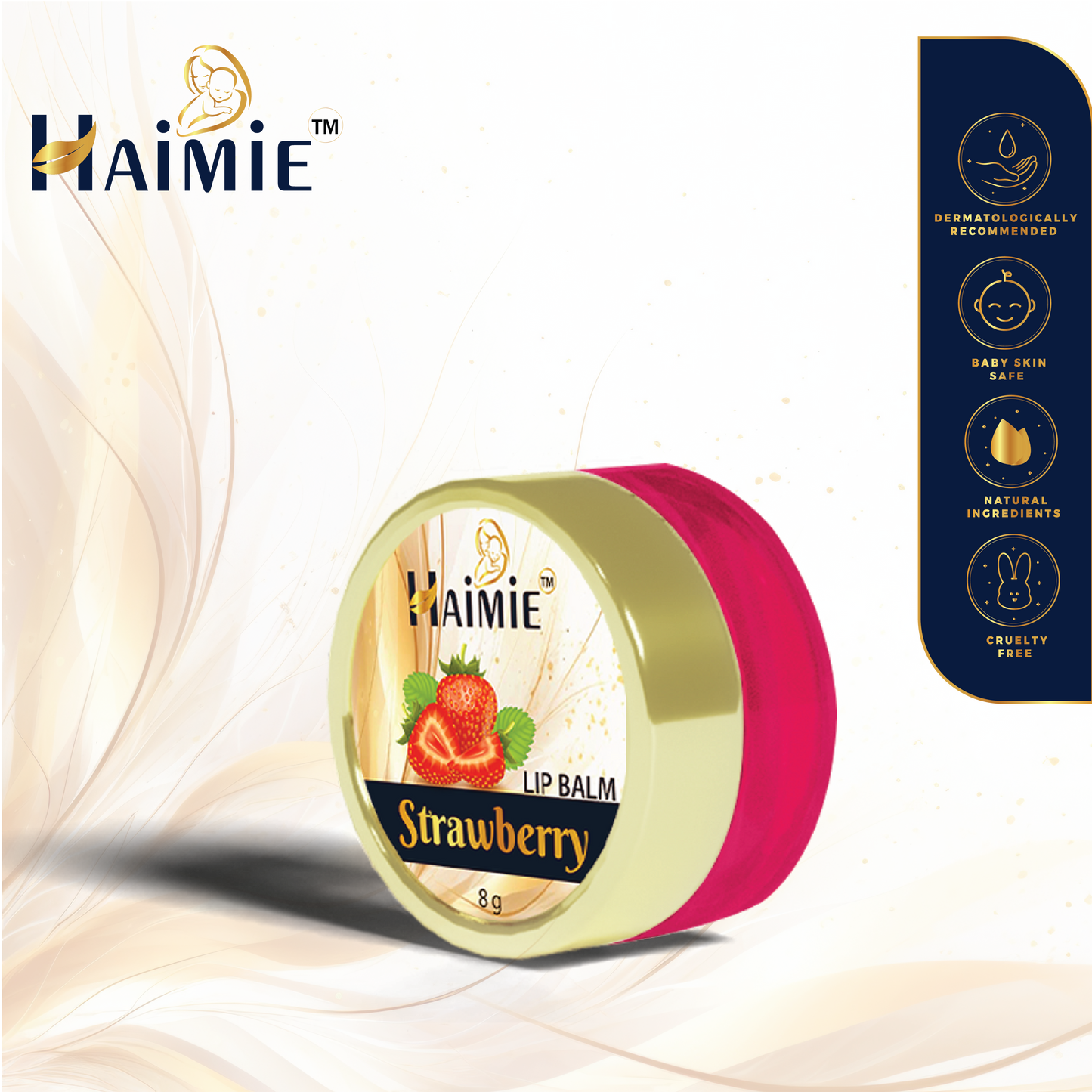 Hydrate & Kiss Dryness Goodbye: HAIMIE Strawberry Lip Balm (8g) - Long-Lasting Moisture