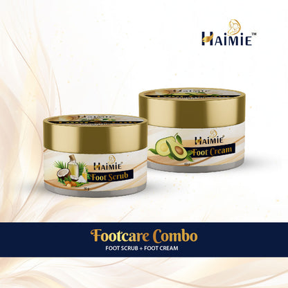 Buff & Pamper Feet: HAIMIE Foot Care Combo (2x50g) - Exfoliate, Moisturize & Smooth